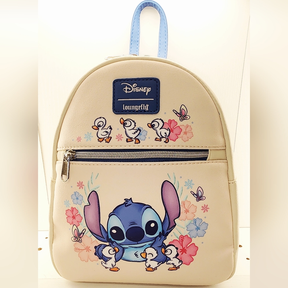Loungefly Lilo And Stitch With Ducks Floral Backpack New With Tags!